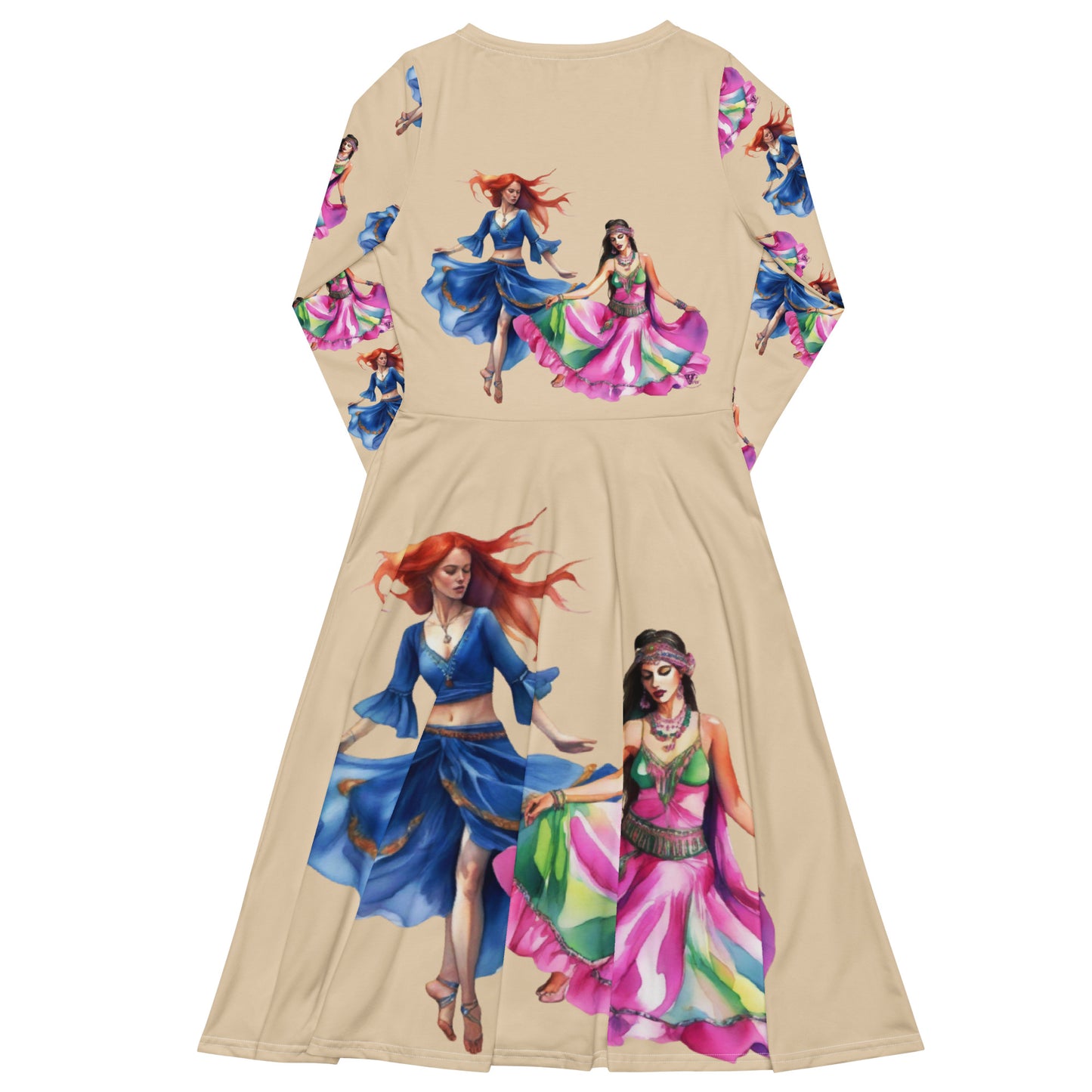PLUS SIZE SLEEVE MIDI DRESS
