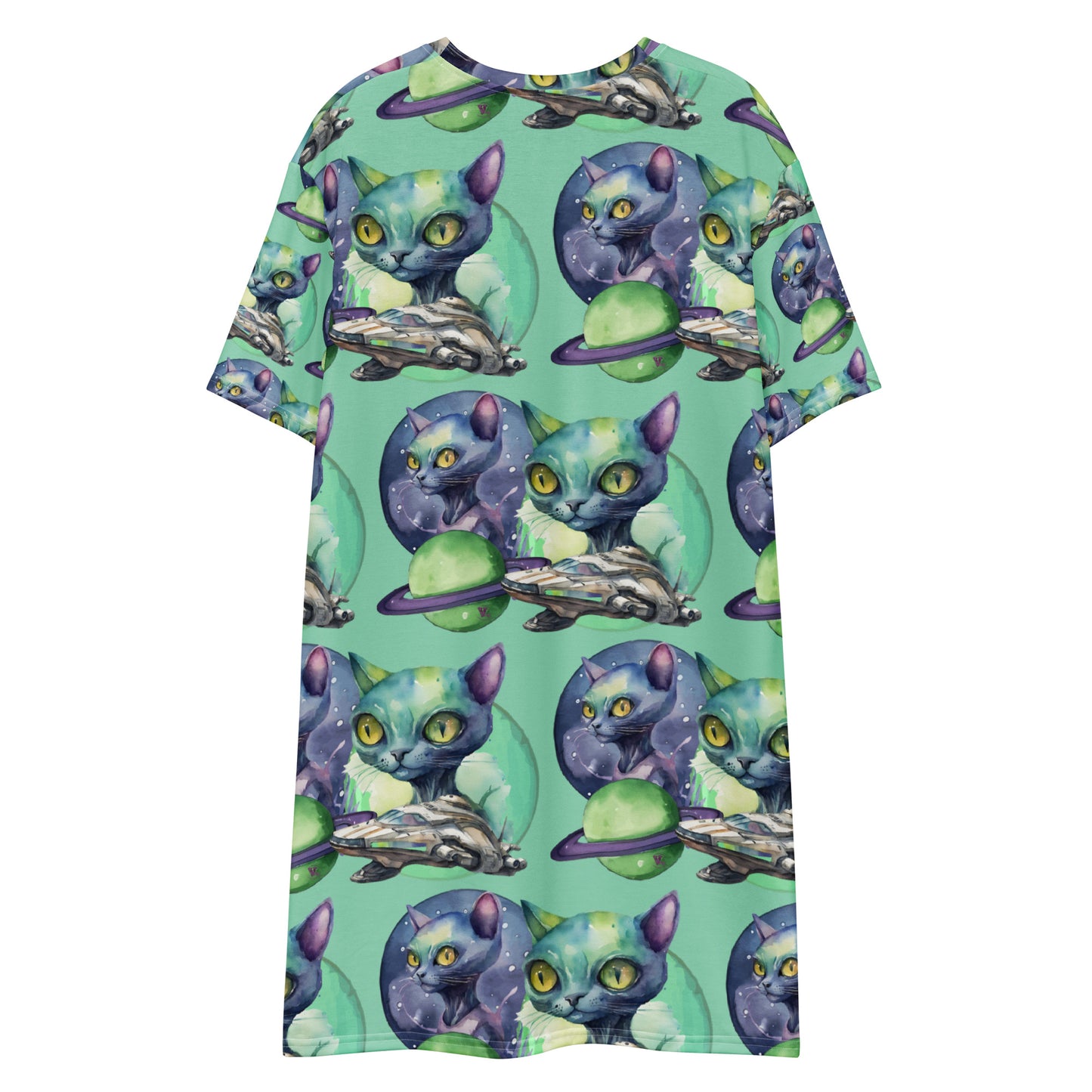 T-SHIRT DRESS with cats