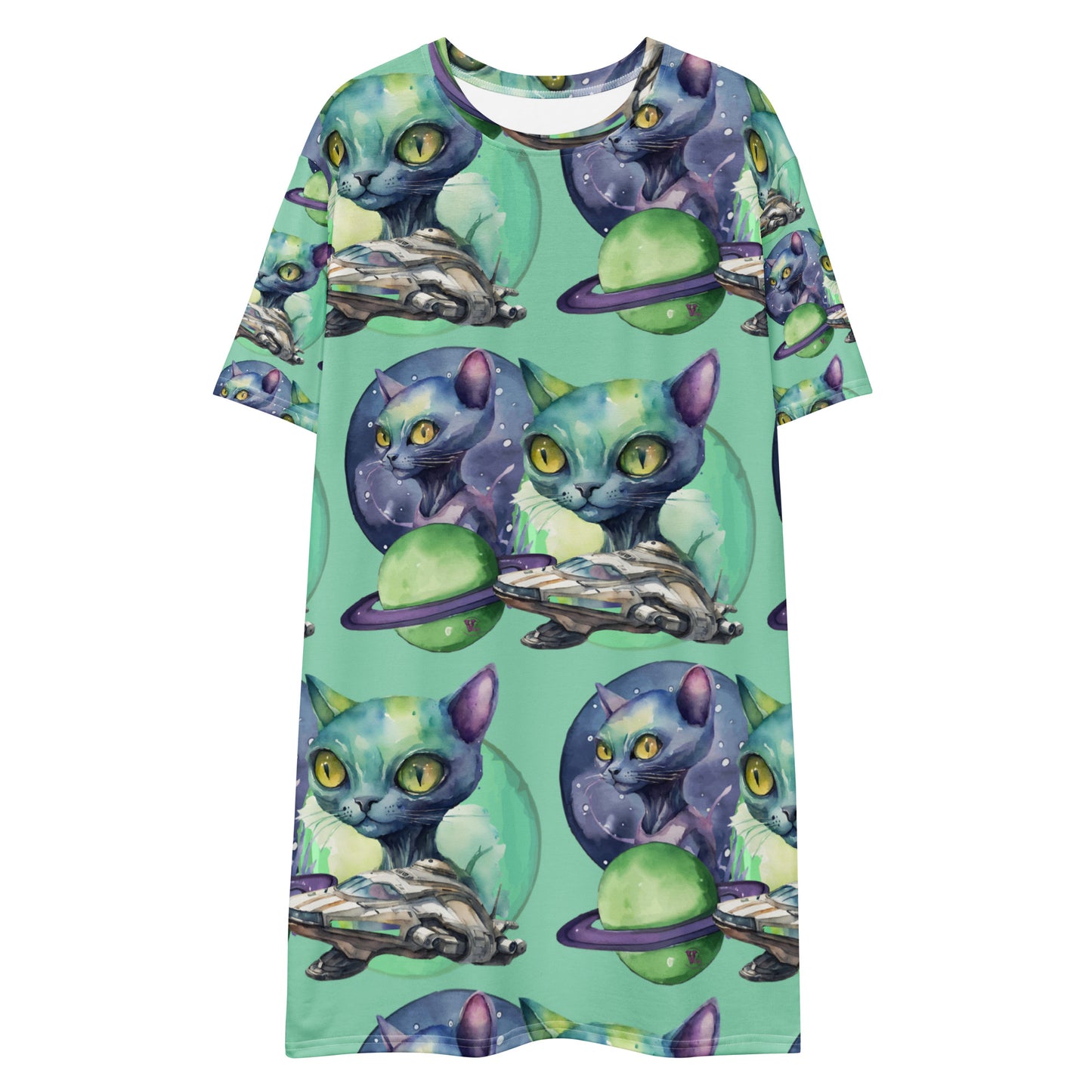 T-SHIRT DRESS with cats