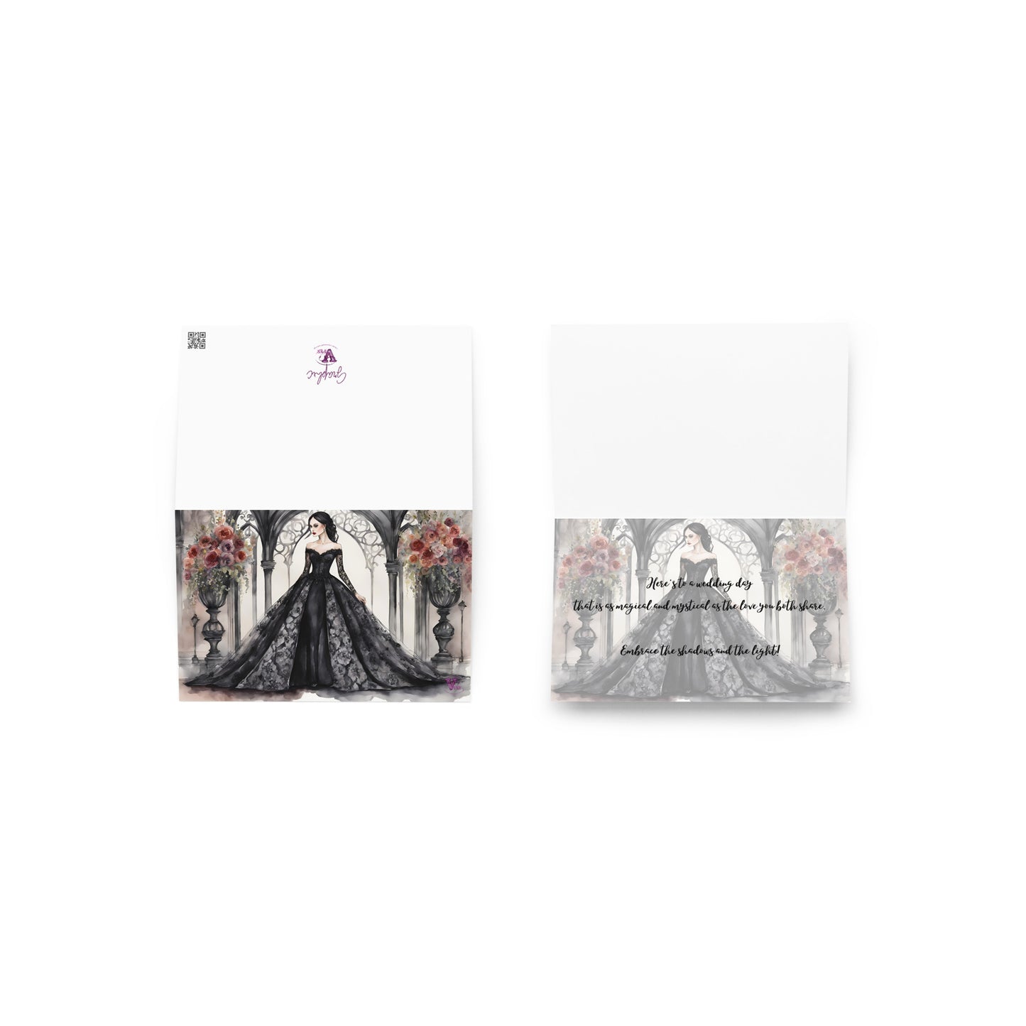 GOTH BRIDE WEDDING CARD