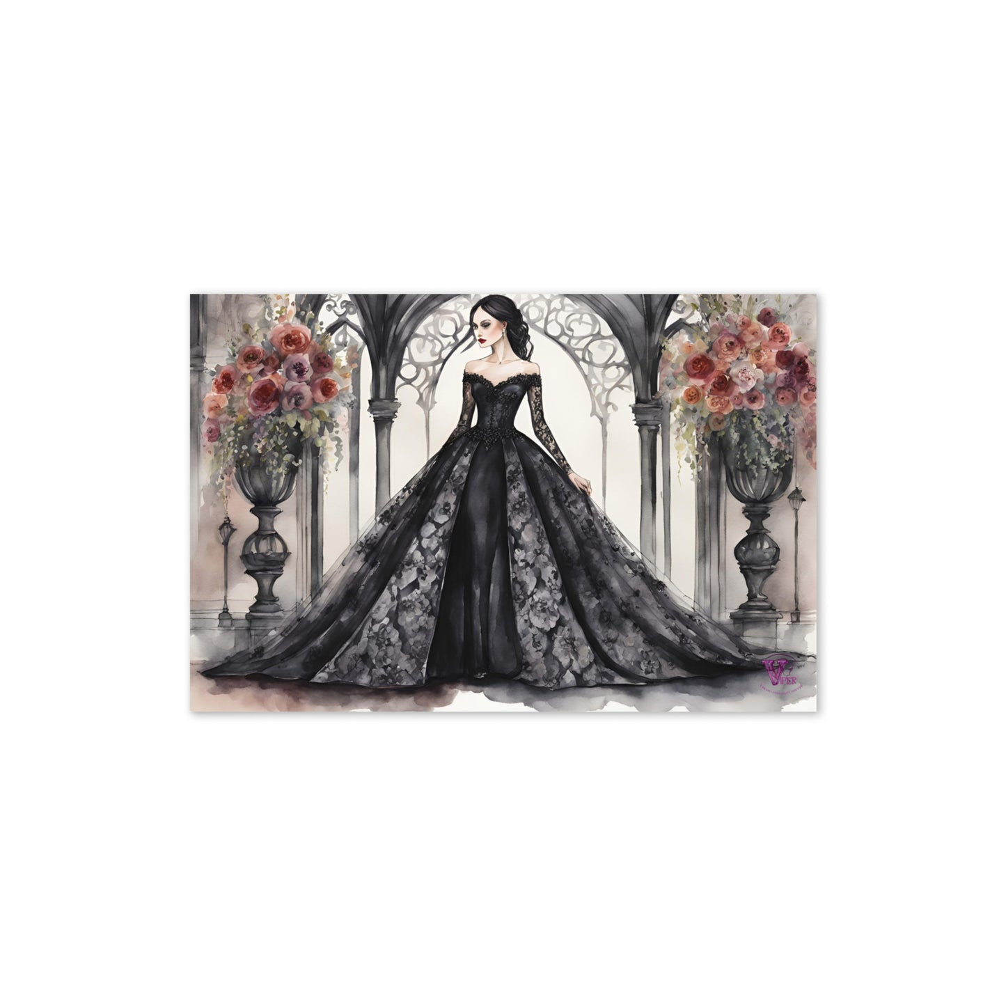 GOTH BRIDE WEDDING CARD