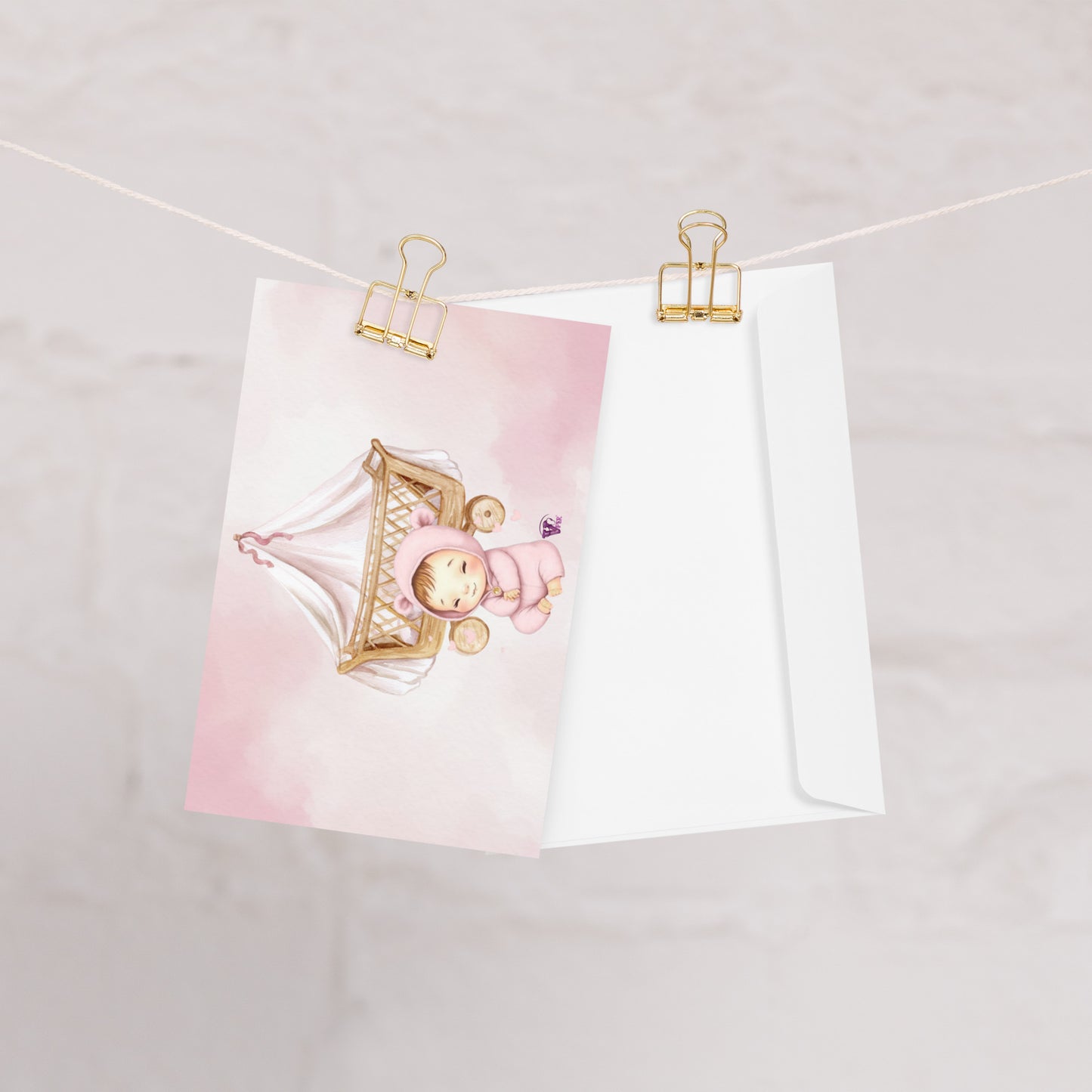 NEWBORN BABY GIRL GREETING CARD