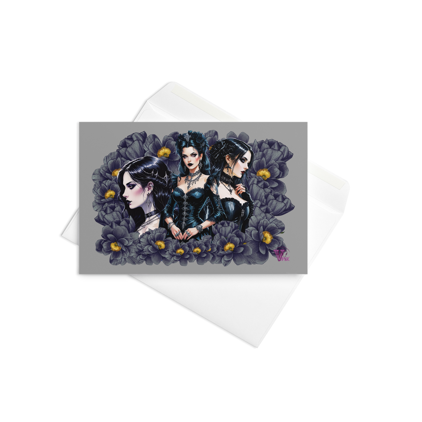 GOTH FLORAL GREETING CARD