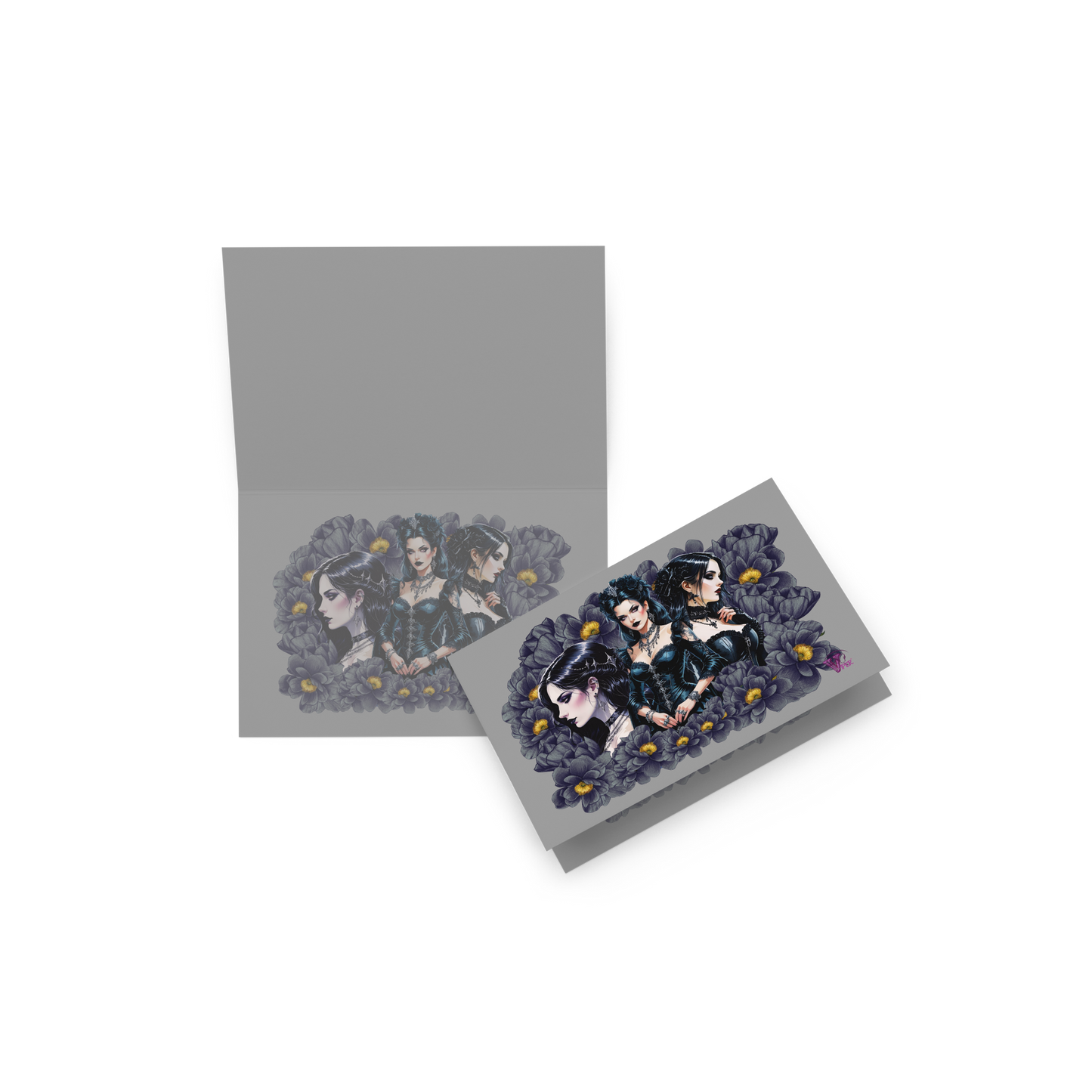 GOTH FLORAL GREETING CARD
