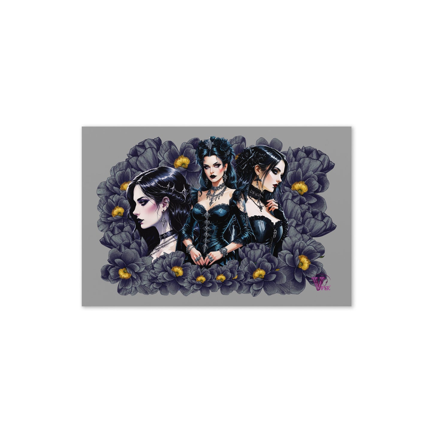 GOTH FLORAL GREETING CARD