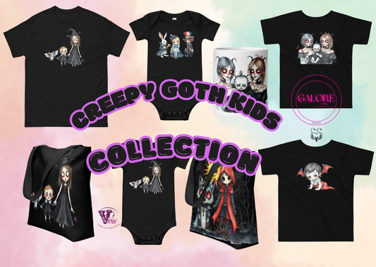 Unleash Your Inner Dark Aesthetic: Introducing Our New "Creepy Goth Kids" Collection!