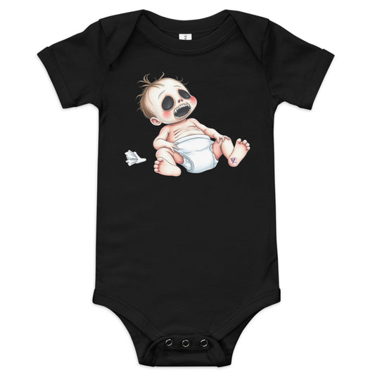 FUNNY GOTH ODD  BABY SHORT SLEEVE ONE PIECE