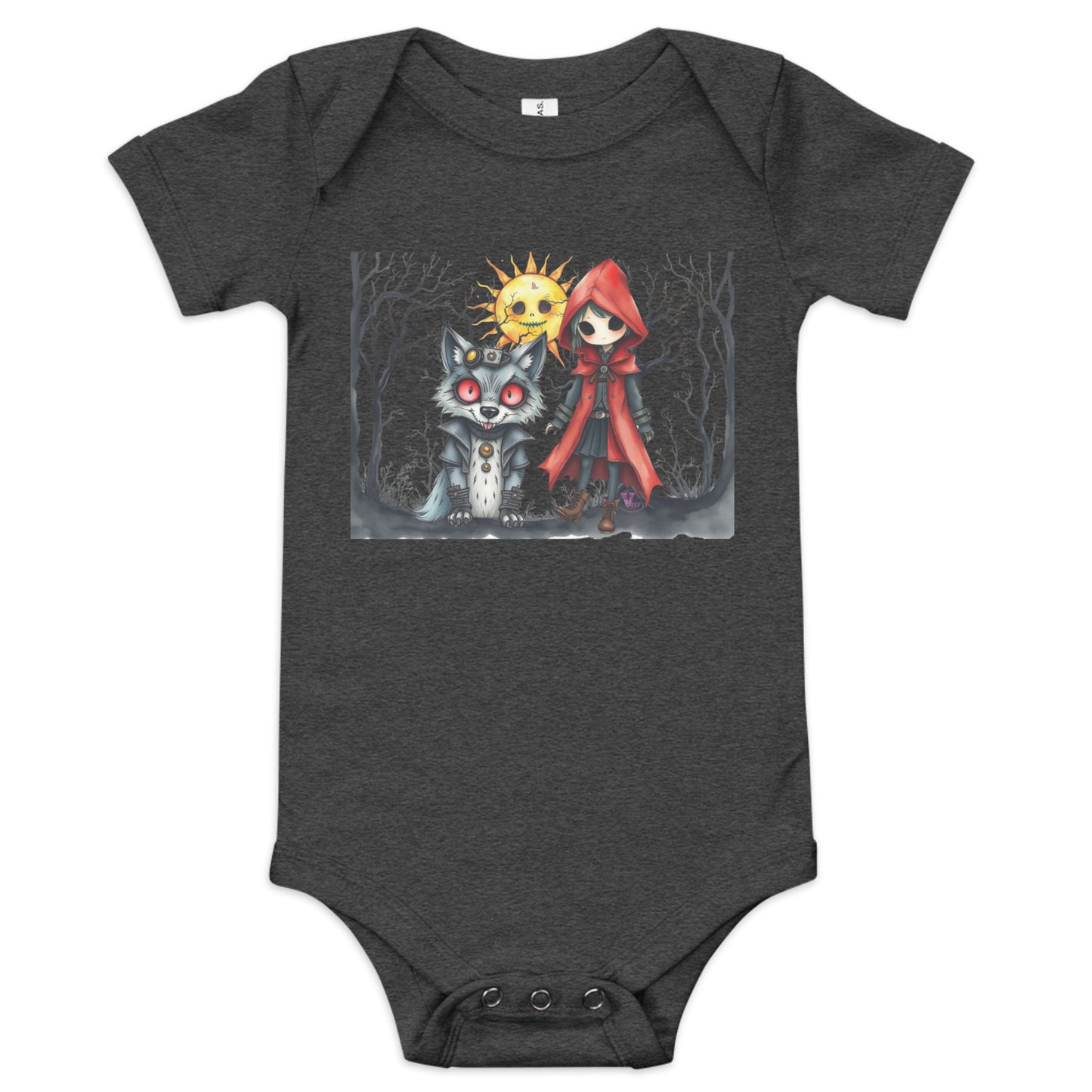 GOTH RED HOOD  BABY SHORT SLEEVE ONE PIECE