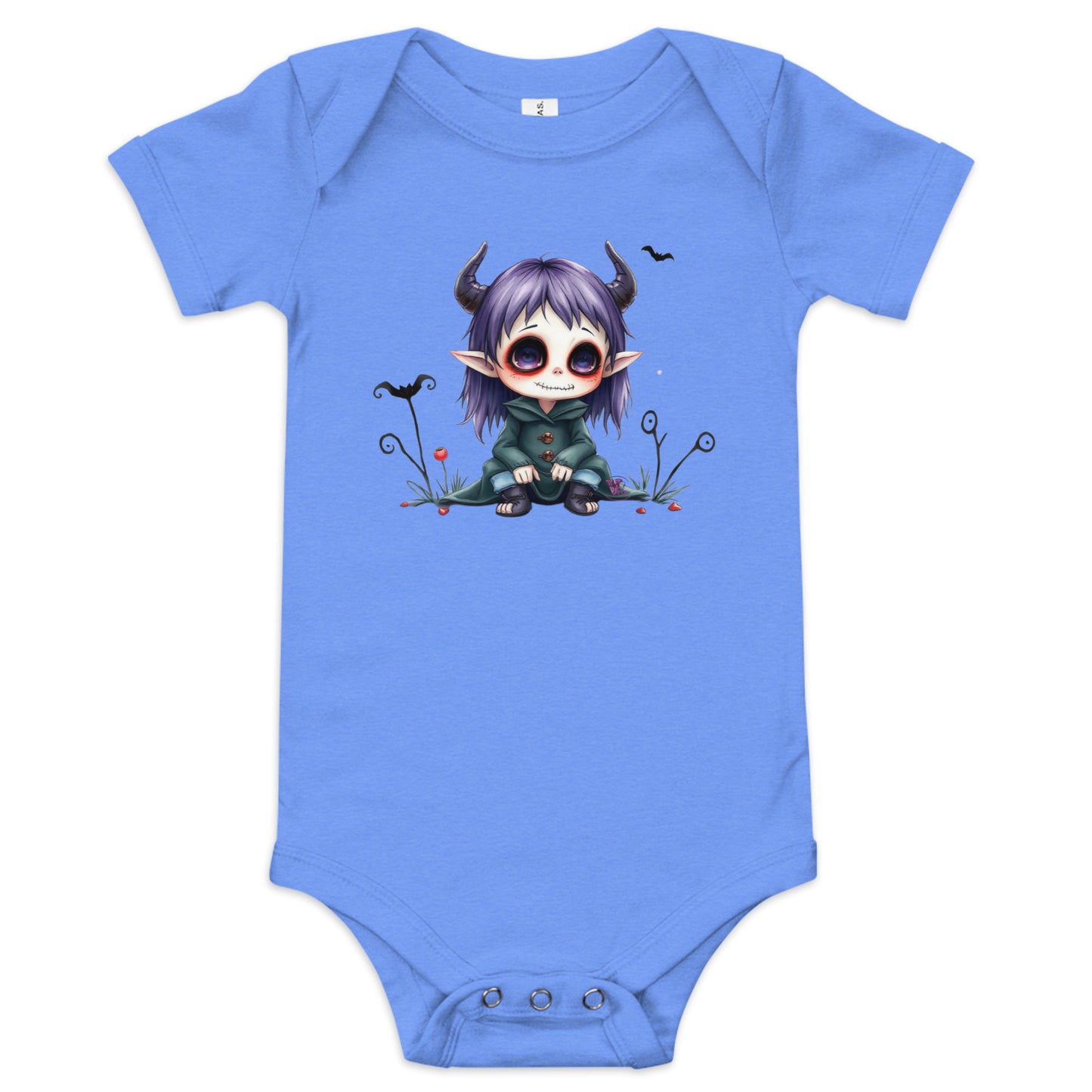 CREEPY goth LITTLE GIRL - BABY SHORT SLEEVE ONE PIECE