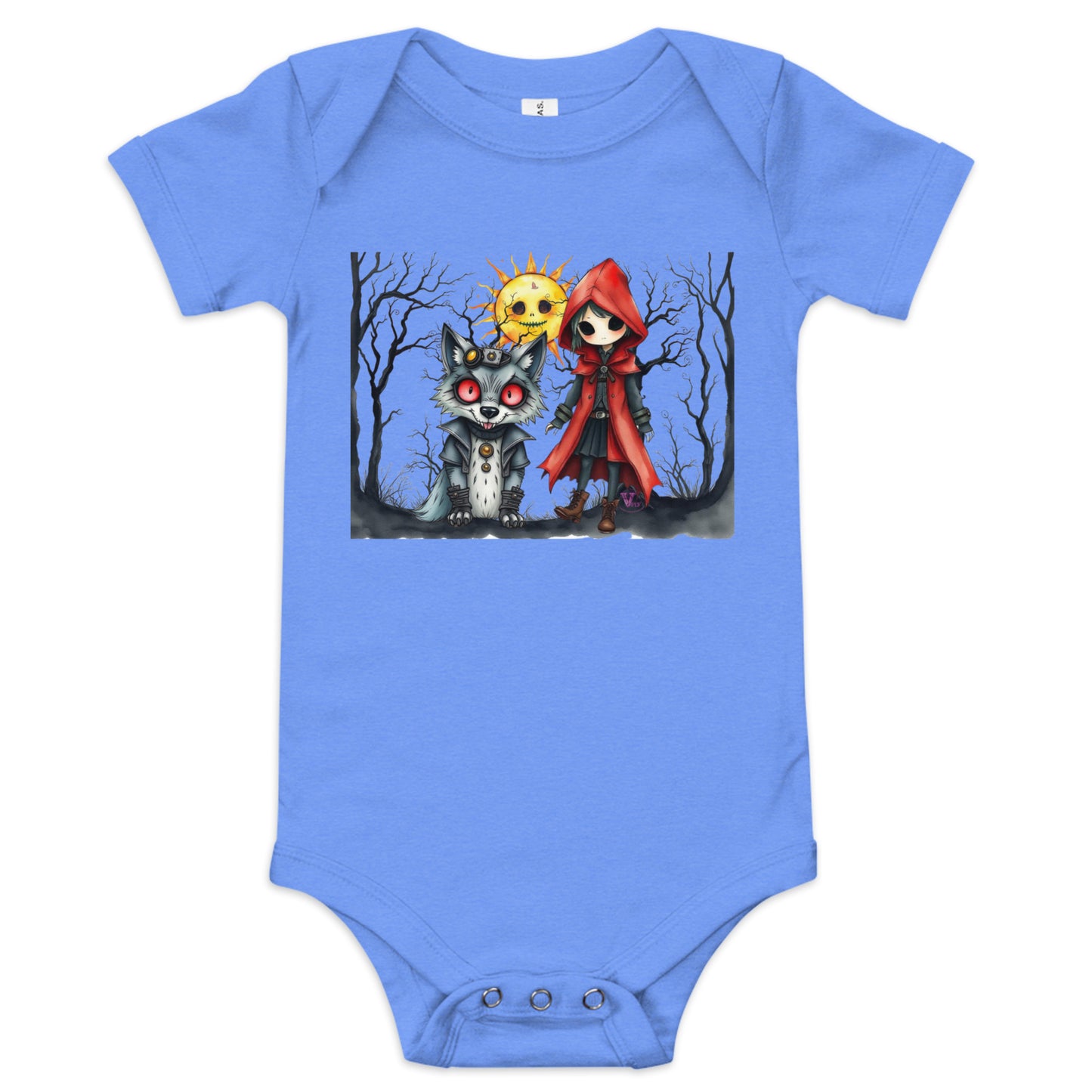 GOTH RED HOOD  BABY SHORT SLEEVE ONE PIECE