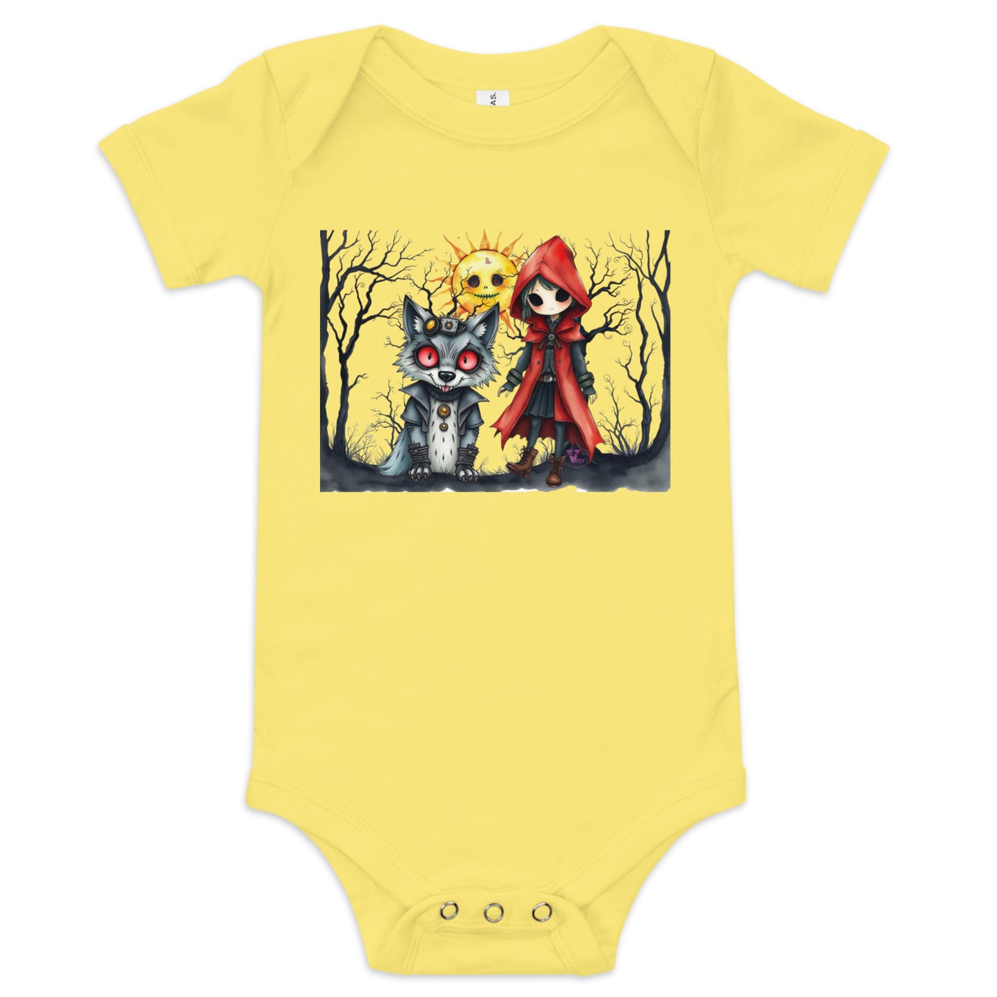 GOTH RED HOOD  BABY SHORT SLEEVE ONE PIECE