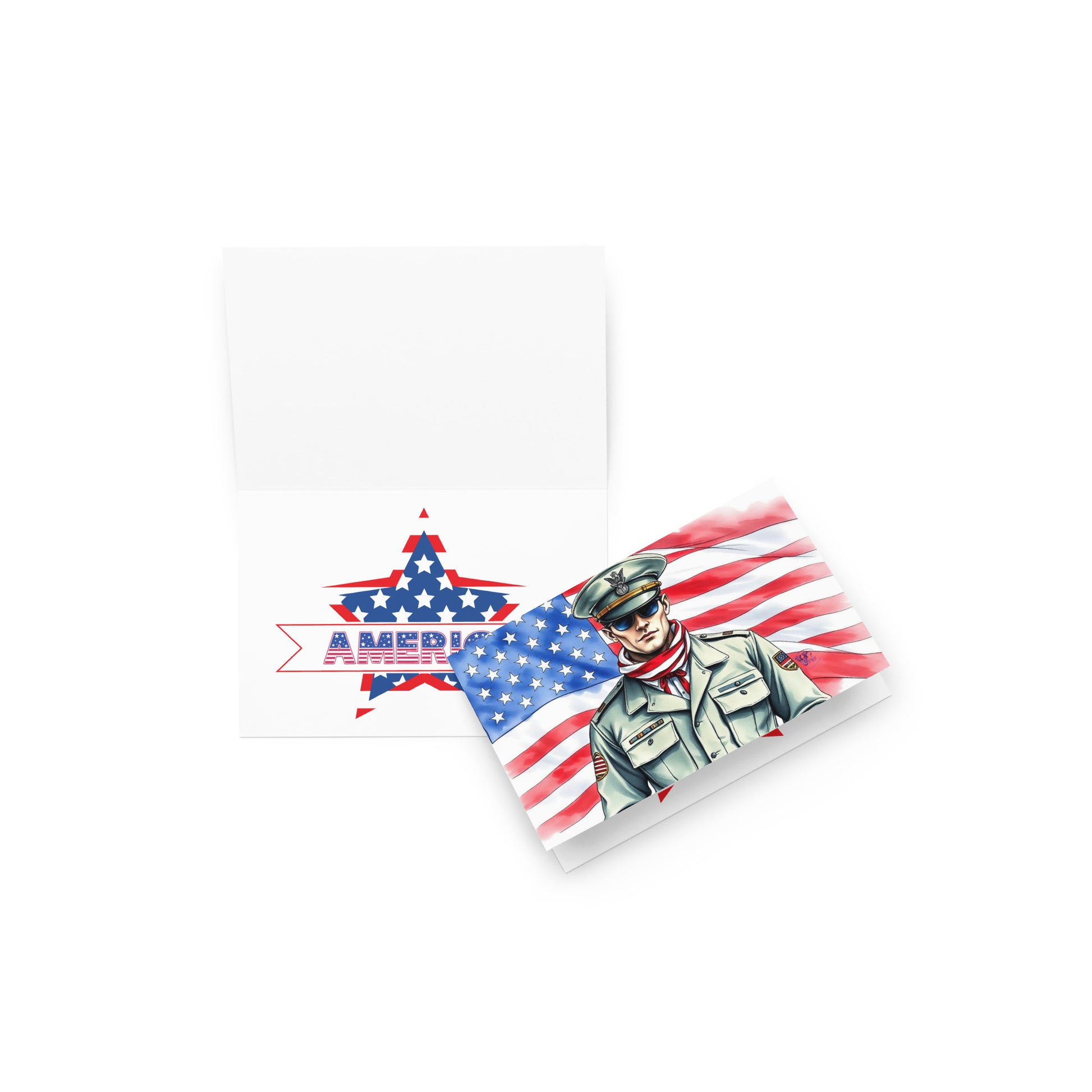 HAPPY 4TH JULY MILITARY GREETING CARD