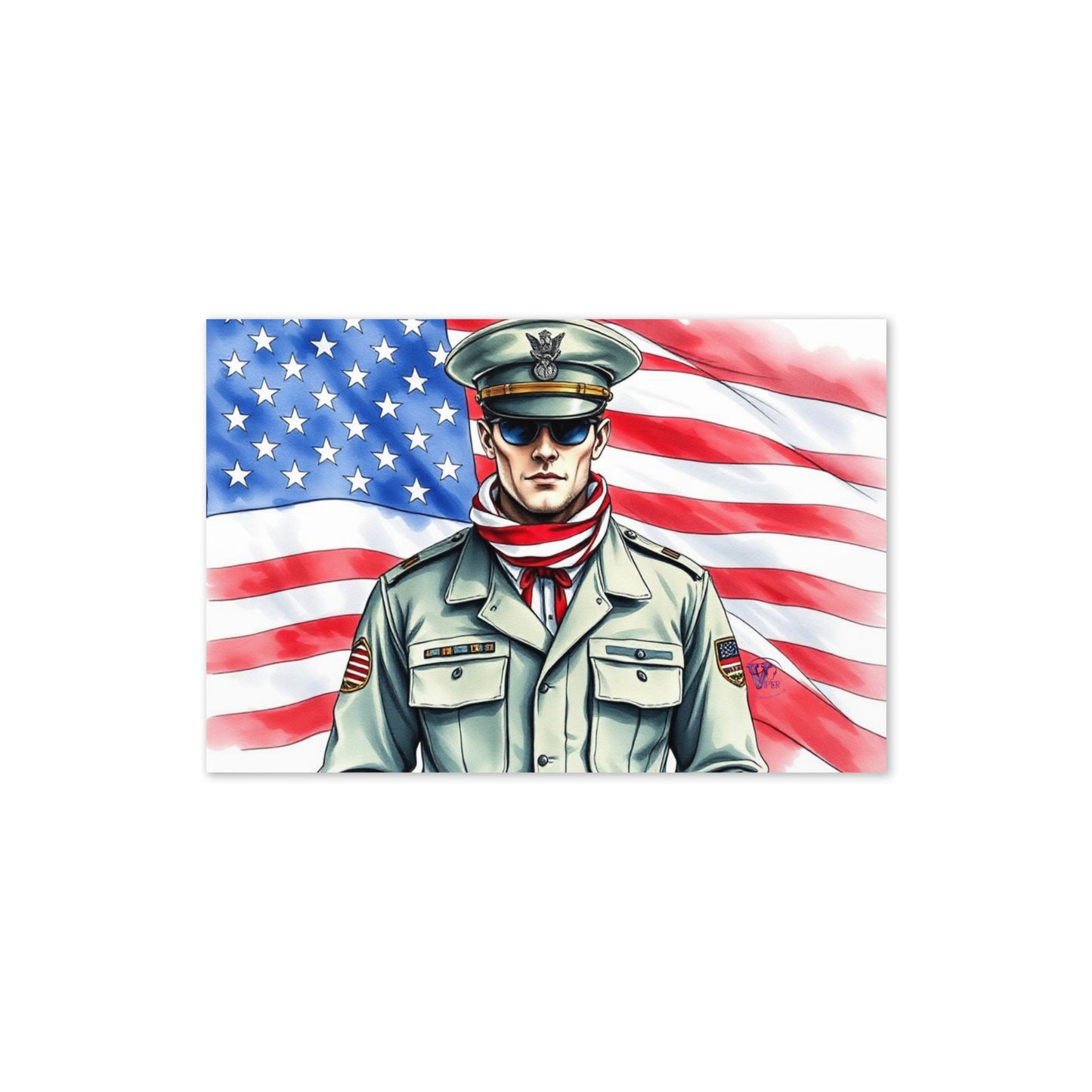 HAPPY 4TH JULY MILITARY GREETING CARD