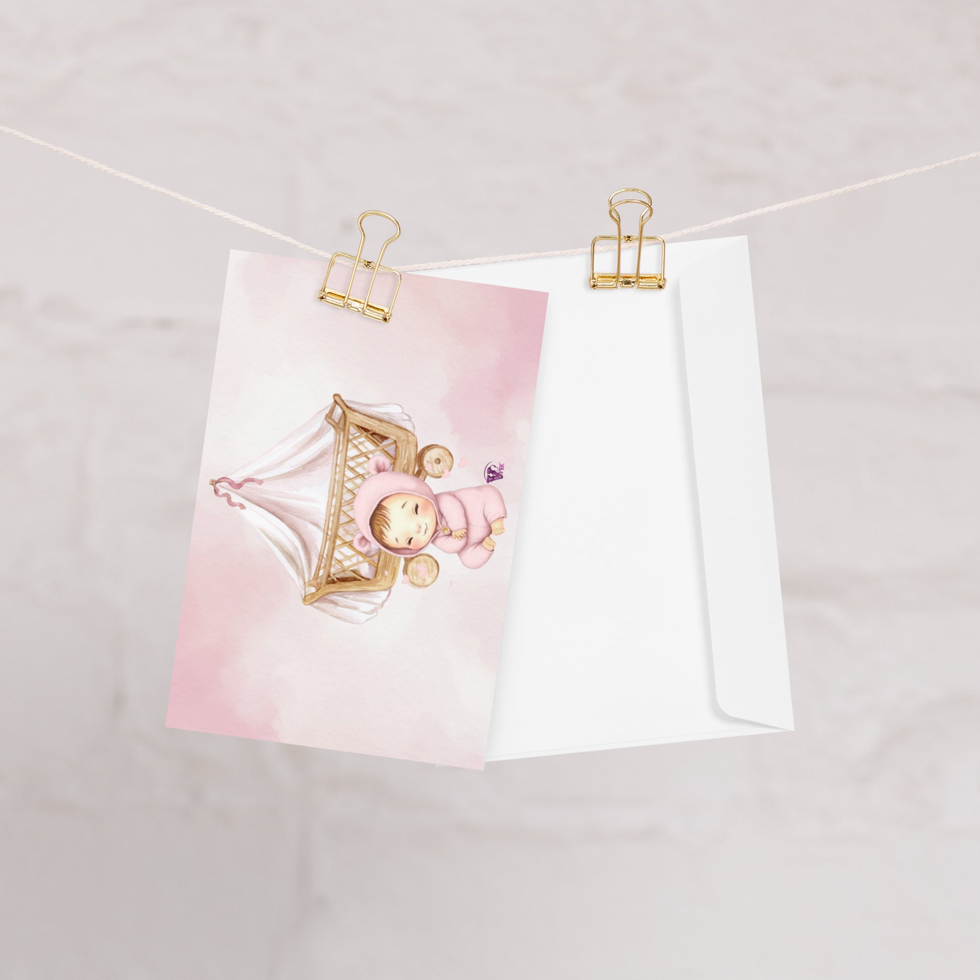 NEWBORN BABY GIRL GREETING CARD