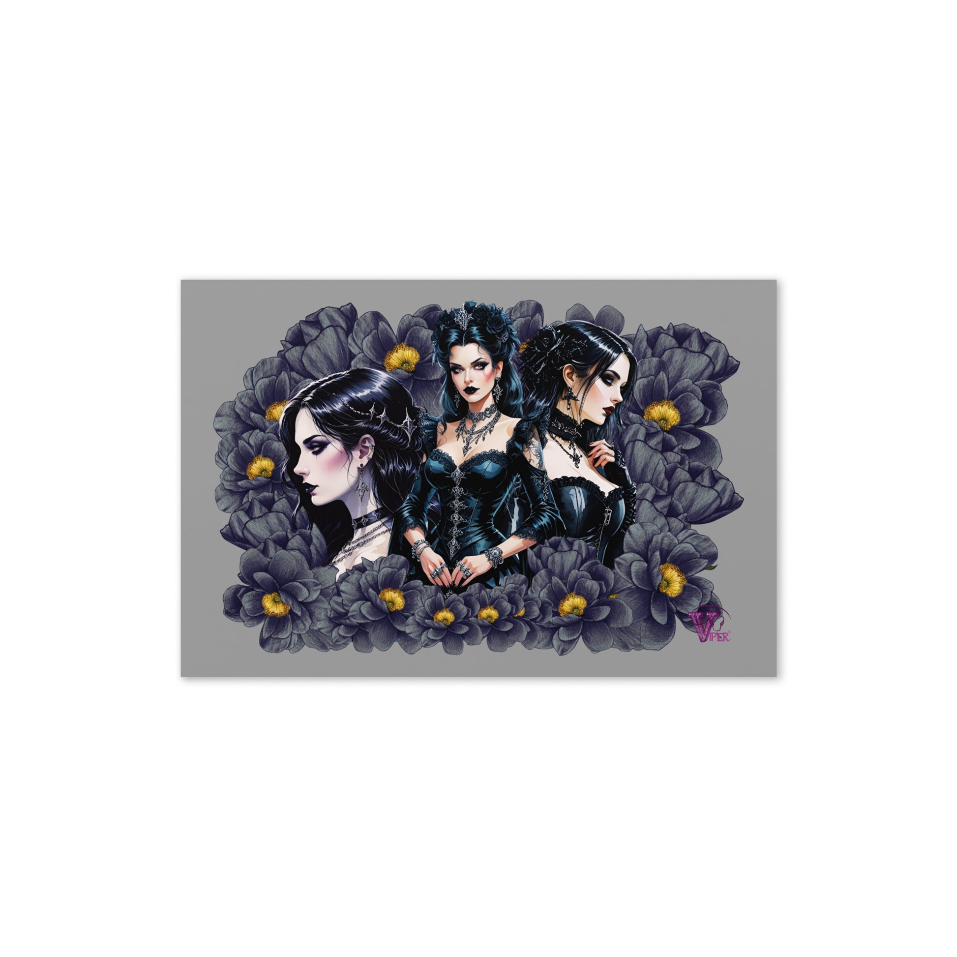 GOTH FLORAL GREETING CARD